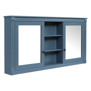 Modern Wall-Mount 2 In 1 Mirror Cabinet With Adjustable Shelves, Soft-Closing Hinges