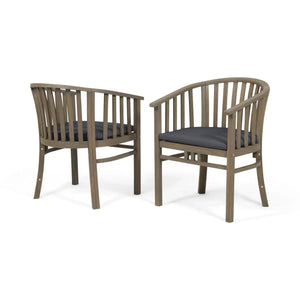 Outdoor Wooden Dining Chairs With Cushions (Set of 2) - Best Buy Furniture