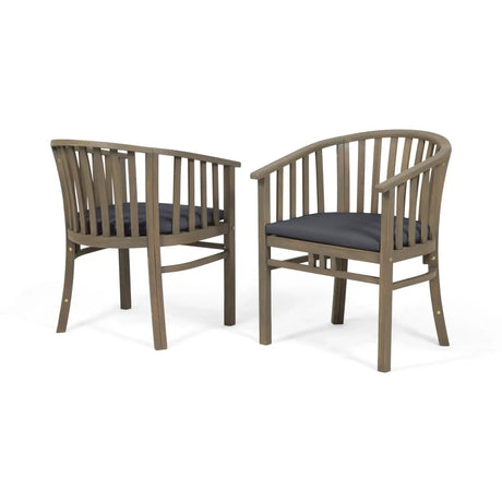 Outdoor Wooden Dining Chairs With Cushions (Set of 2) - Best Buy Furniture