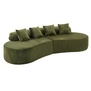 Modern Curved Sofa With Pillows