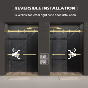Dual Sliding Frameless Shower Door 56-60 in W x 75 in H