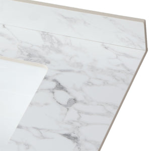 Elegant Bathroom Vanity Top With Rectangular Ceramic Sink And Backsplash