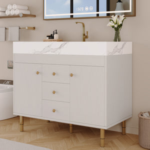 36 in Modern Free-standing Bathroom Vanity with Ceramic Sink & Ample Storage