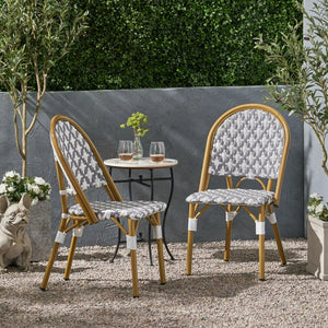 Chic French Bistro Chair With Durable Rattan And Aluminum Frame - Best Buy Furniture