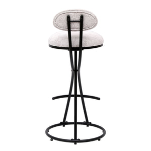 Round Print Bar Stools Upholstered Chairs For Kitchen (Set of 2)