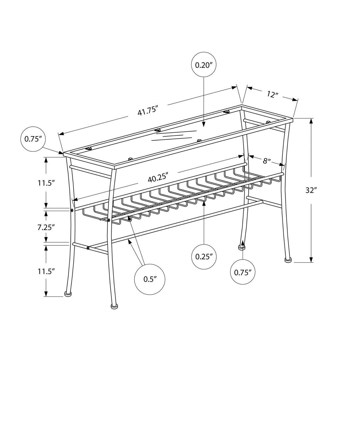 Accent Console Table For Entryway, Contemporary & Modern - Silver - Best Buy Furniture