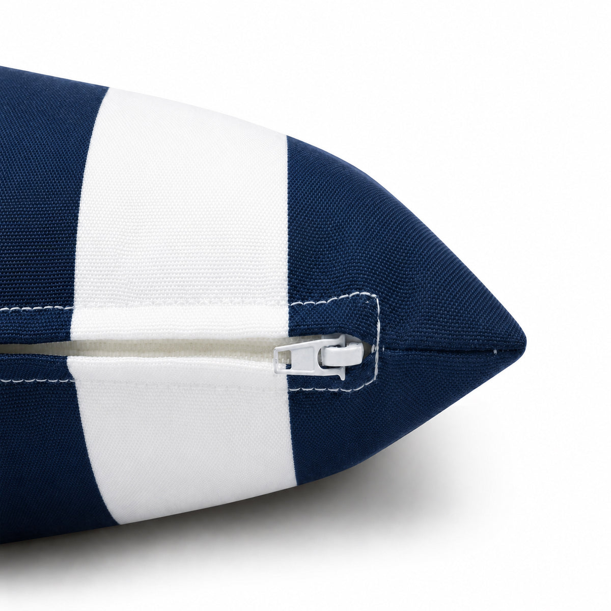 4 Pack Outdoor Lumbar Pillow Covers - Navy Blue/White Striped