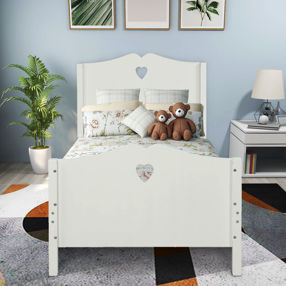 Platform Bed With Slat Support And Headboard And Footboard