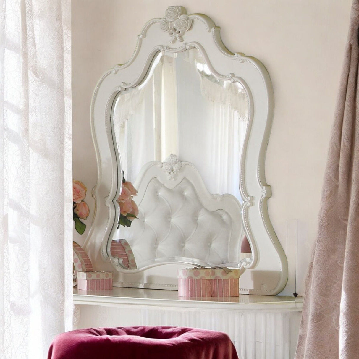 Edalene - Mirror - Pearl White - Best Buy Furniture