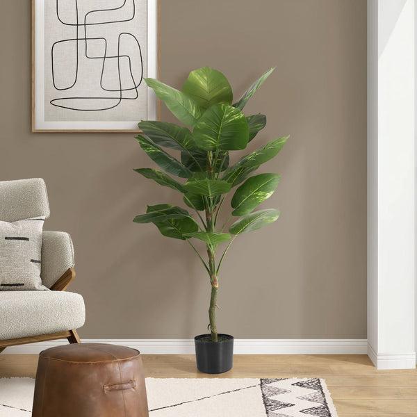 54" Tall, Artificial Plant, Dieffenbachia Tree, Indoor, Faux, Fake, Floor, Greenery, Potted, Real Touch, Decorative - Green / Black - Best Buy Furniture