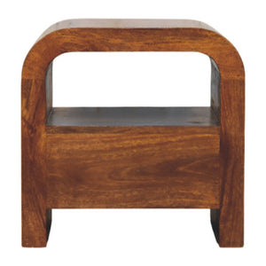 Solid Wood Darcy Nightstand, 1 Drawer and Open Shelf, Chestnut