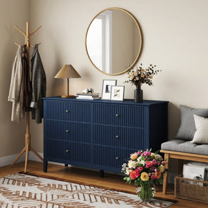 Modern 6 Drawer Fluted Dresser