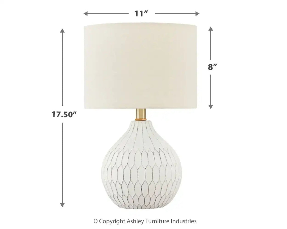 Wardmont - Ceramic Table Lamp - White - Best Buy Furniture