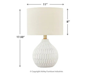 Wardmont - Ceramic Table Lamp - White - Best Buy Furniture