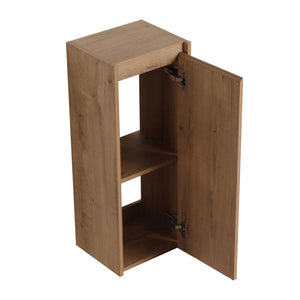 Modern Imitative Wall Mounted Bathroom Vanity With Resin Sink And Side Cabinet