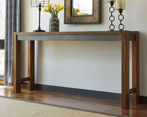 Torjin - Long Counter Table - Dark Brown - Best Buy Furniture