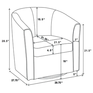 Swivel Armchair With Barrel-Back Design