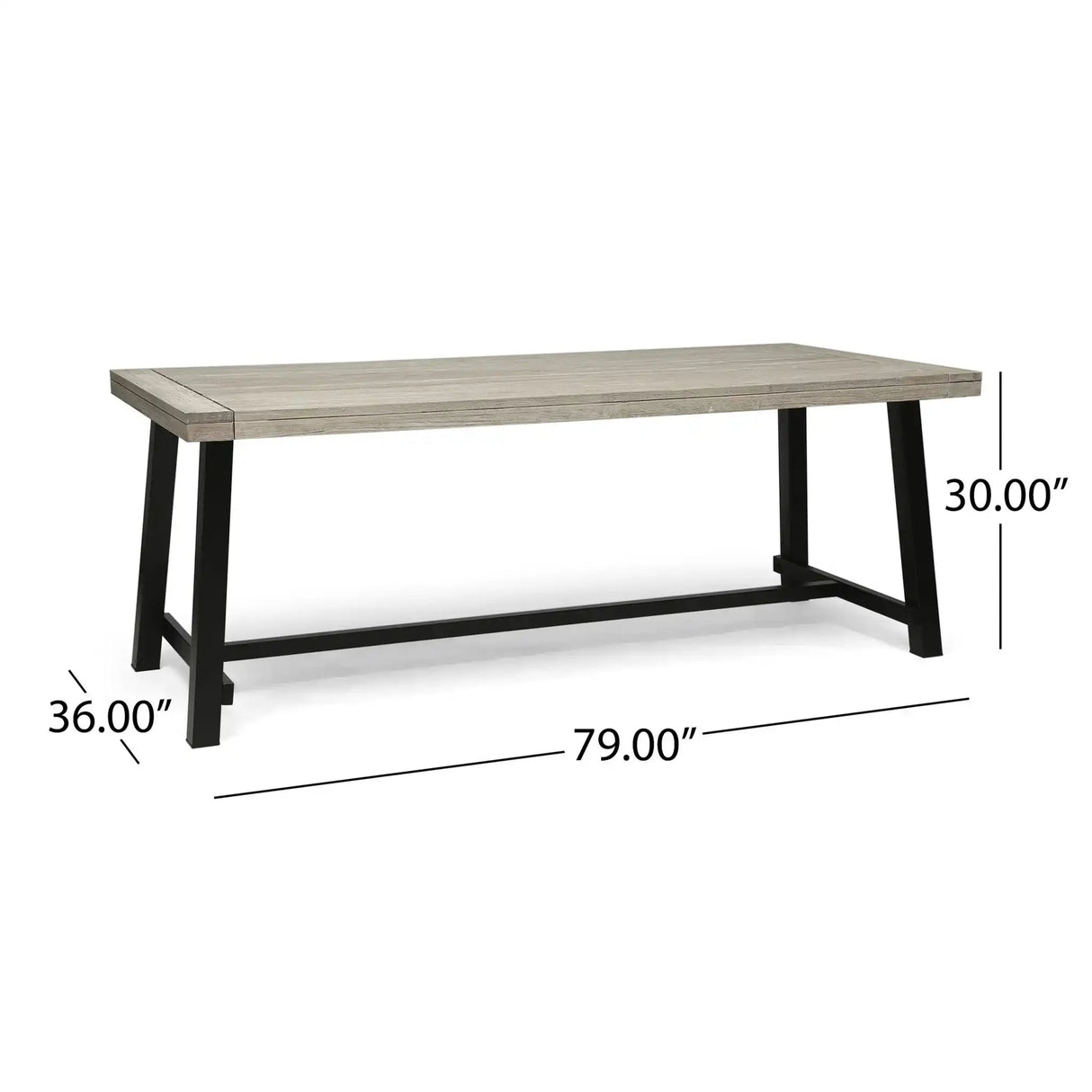 Equilibrium - Outdoor Dining Table With Wooden Frame And Slat Top - Best Buy Furniture