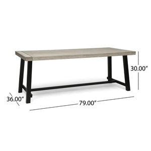 Equilibrium - Outdoor Dining Table With Wooden Frame And Slat Top - Best Buy Furniture
