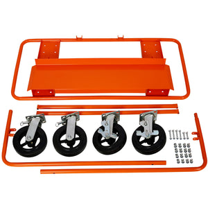 Heavy Duty Drywall Sheet Cart & Panel Dolly With 2400Lbs Capacity, Mold On Rubber Wheels, Steel Construction - Orange