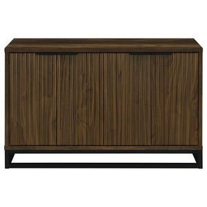 Thurston - 4 Door Accent Cabinet Carved Doors - Dark Brown