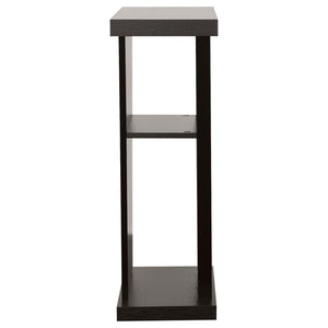 2 Shelf Console Table With V Shape Design - Brown