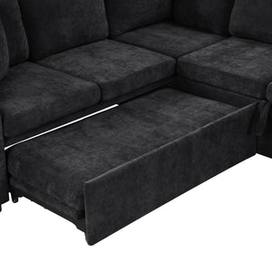 Modern L Shaped Sectional Sofa Bed With Hidden Storage Upholstery