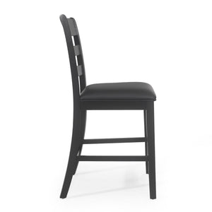 Farmhouse Upholstered Wood Counter Stools