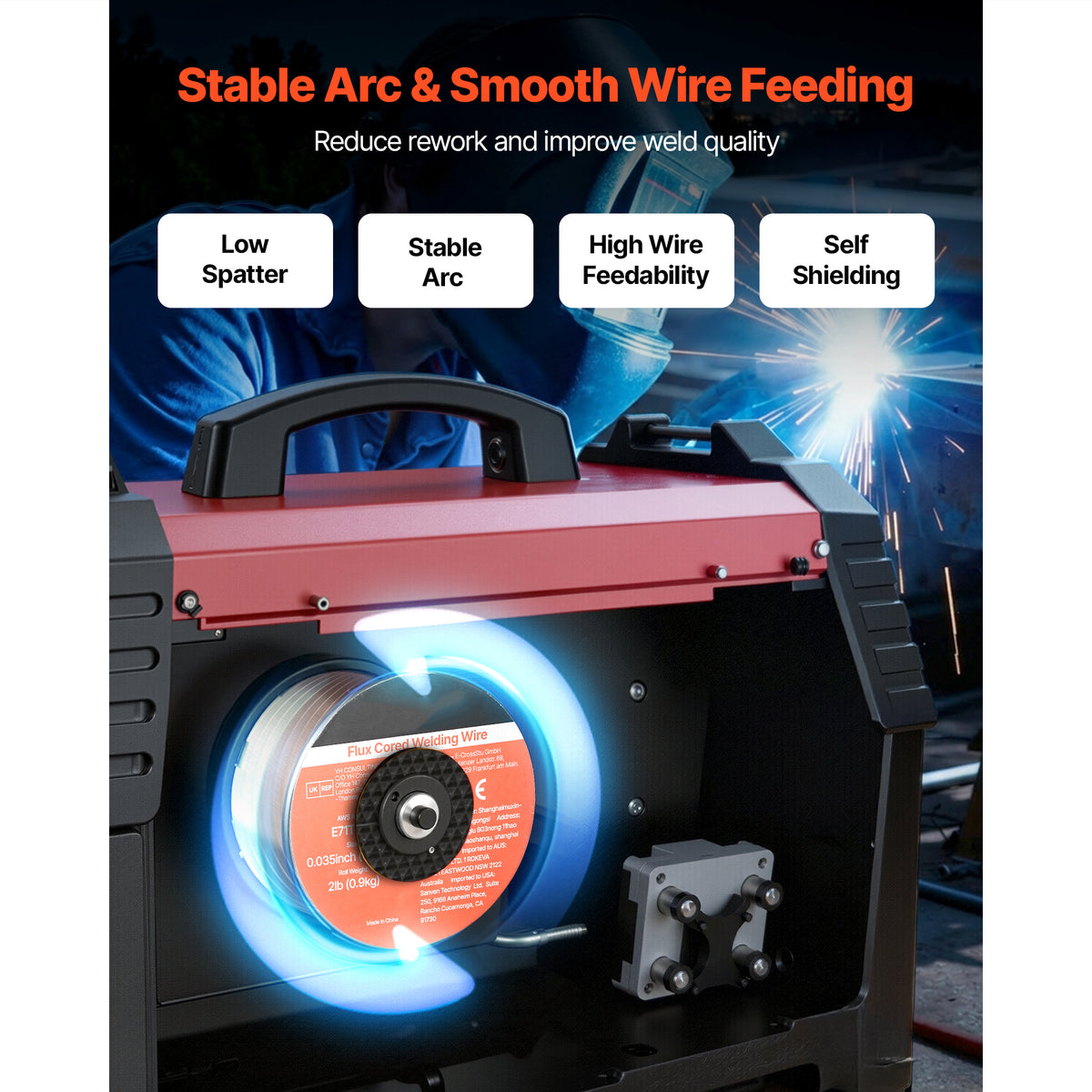 Flux Core MIG Welding Wire, E71T-GS 0.035-inch 2 LBS