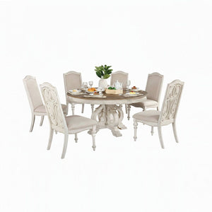 Elegant Dining Set Round Table And Side Chairs