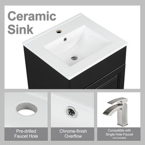 Bathroom Vanity With Sink, Cabinet With Adjustable Shelf