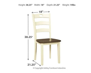 Woodanville - Dining Room Side Chair (Set of 2) - Cream / Brown - Best Buy Furniture