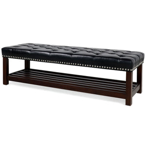Bedroom End Of Bed Bench Tufted Upholstered End Of Bed Bench End Of Bed Entrance Shoe Bench With Nailhead Trim And Shelf Bedroom Upholstered Bench Living Room Shoe Rack Footstool