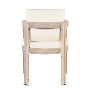 Acacia Wood Dining Chairs Set of 2, Armchairs with Cushions