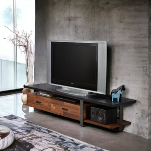 Elling - TV Stand - Walnut / Black - Best Buy Furniture