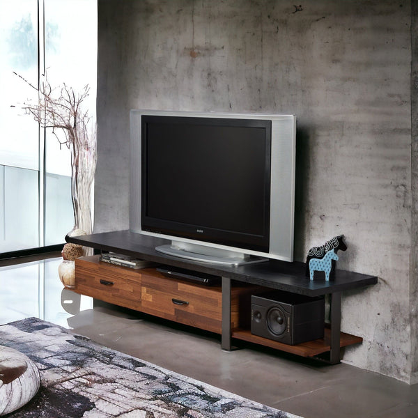 Elling - TV Stand - Walnut / Black - Best Buy Furniture