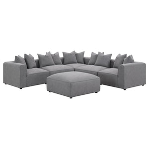 Amherst - Armless Chair With Accent Pillow - Gray