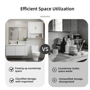Multi Functional Wall Mounted Cabinet With Adjustable Shelves For Bathroom