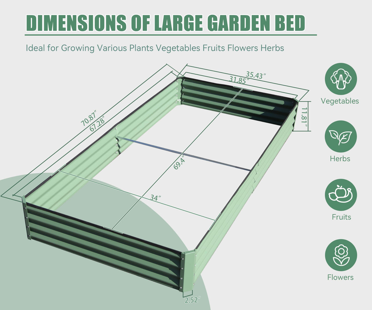 Galvanized Raised Garden Bed