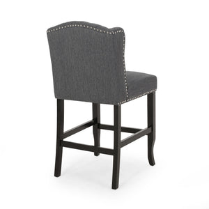 Vienna - Fabric Tufted Counter Stool With Nailhead Accents (Set of 2)