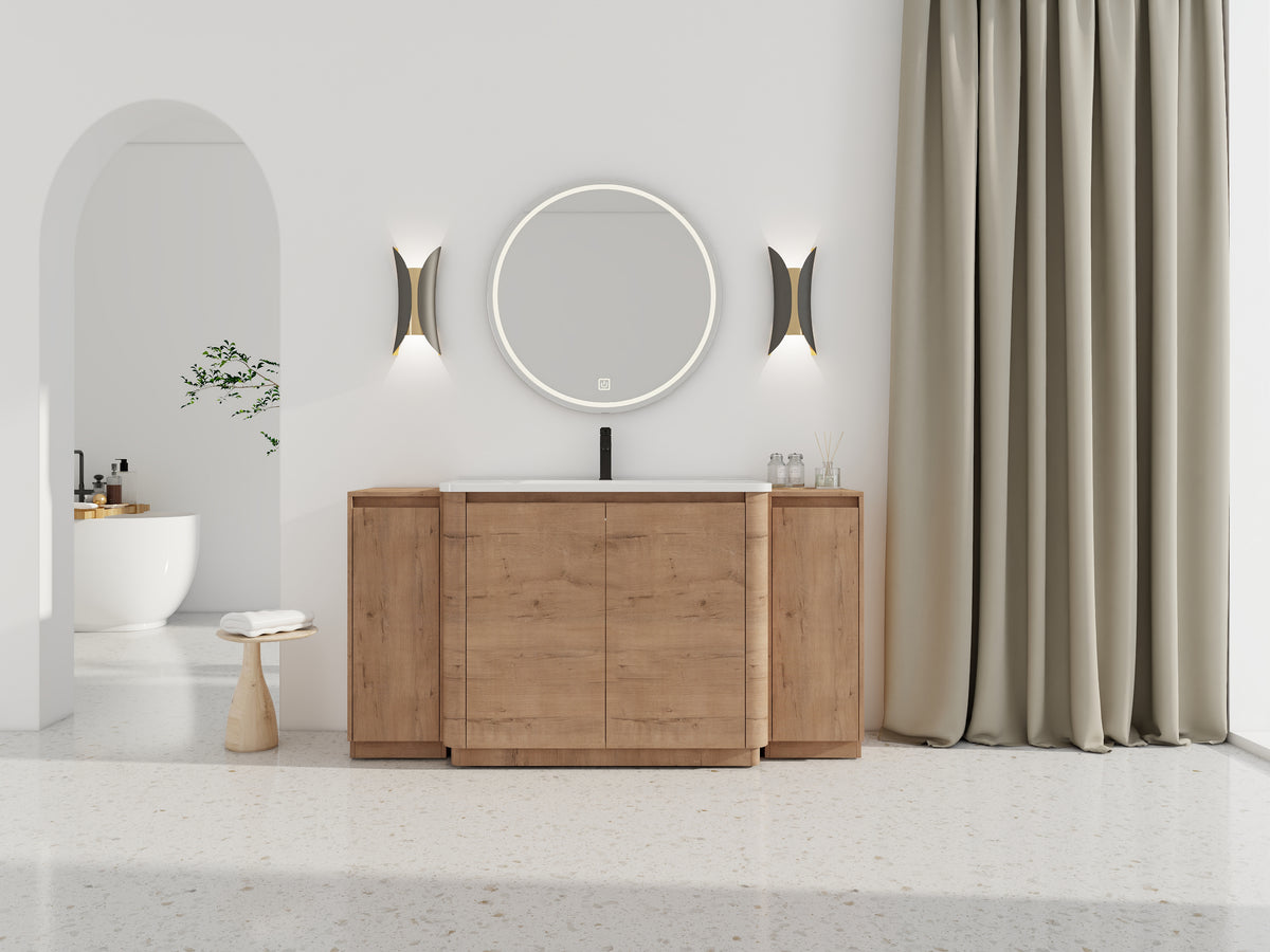 64'' Freestanding Bathroom Vanity with Ceramic Sink - Plywood