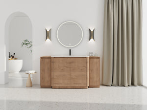 64'' Freestanding Bathroom Vanity with Ceramic Sink - Plywood