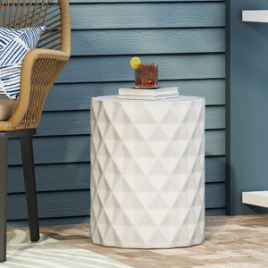 Outdoor Lightweight Concrete, Side Table - Antique White - Best Buy Furniture