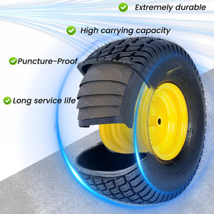 Set of 2 Lawn Mower Tires and Wheel Assembly