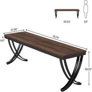 2 Person Desk With X Legs, Extra Long Office Workstation - Brown / Black