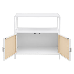 Kenneth - 2 Door Radio Weave Accent Cabinet - White