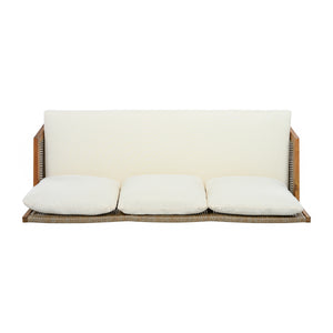 3 Piece Acacia Wood Patio Furniture Set with Coffee Table