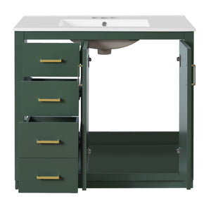 Bathroom Vanity With Sink Combo, Storage Cabinet, Freestanding Set With 3 Drawers & Soft Closing Doors