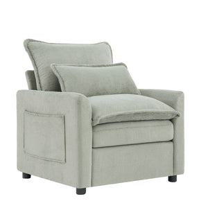 Modern Single Seat Accent Chair With Side Storage Pockets