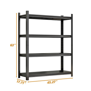 4-Tier Height-Adjustable Storage Rack, Vertical Organizer, Assembly Required - Black